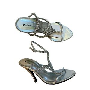 Sarah Jayne Silver Strappy Heels